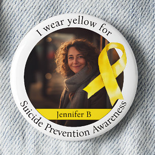 Wear Yellow for Suicide Prevention Awareness 6 Cm Round Badge