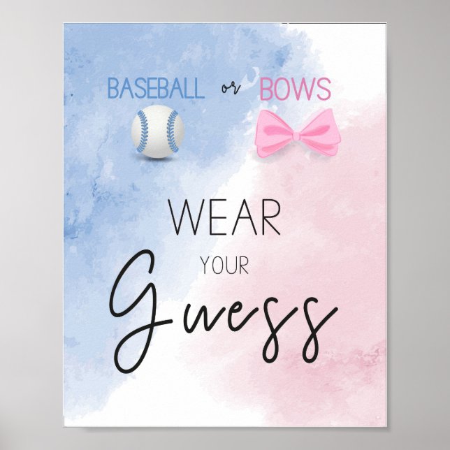 Wear your guess gender reveal party poster (Front)