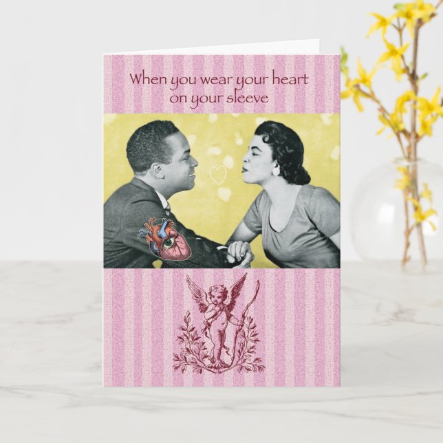 Wear Your Heart On Your Sleeve, Valentine Card (Yellow Flower)
