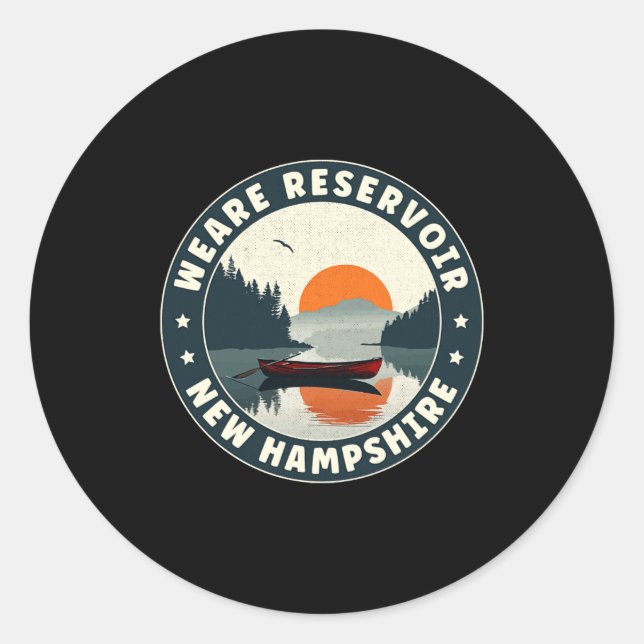 Weare Reservoir New Hampshire Sunset T Shirt  Classic Round Sticker (Front)