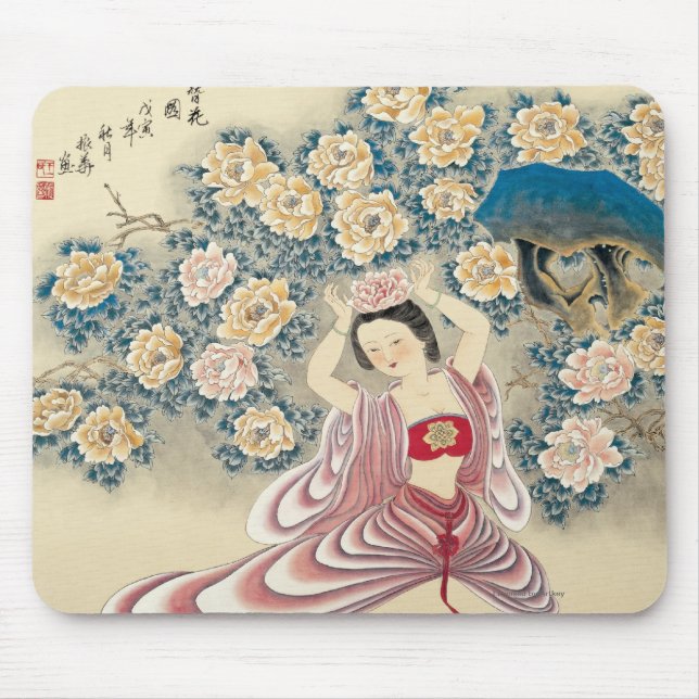 Wearing A Flower in the Head Mouse Pad (Front)