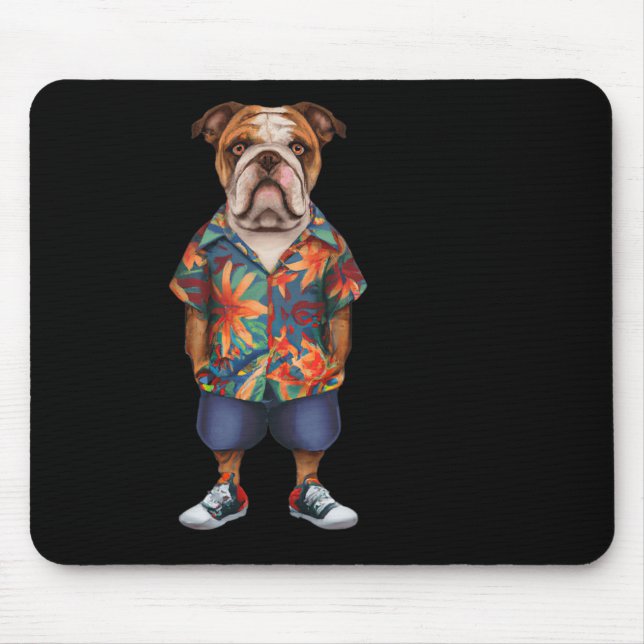 Wearing A Hawaiian And Shorts  Mouse Pad (Front)
