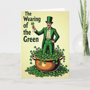 Wearing Green Shamrock Gent Card