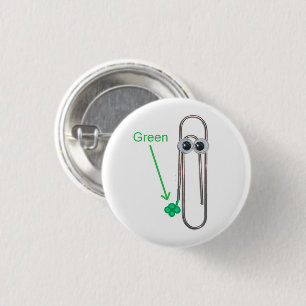  Wearing Green St. Patrick's Day Funny Paperclip  3 Cm Round Badge