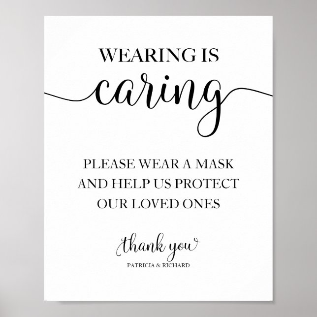 Wearing is Caring Wear a Mask Sign (Front)
