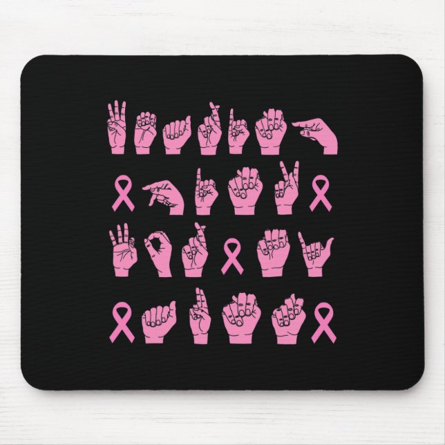 Wearing Pink For My Aunt Sign Language Breast Canc Mouse Pad (Front)