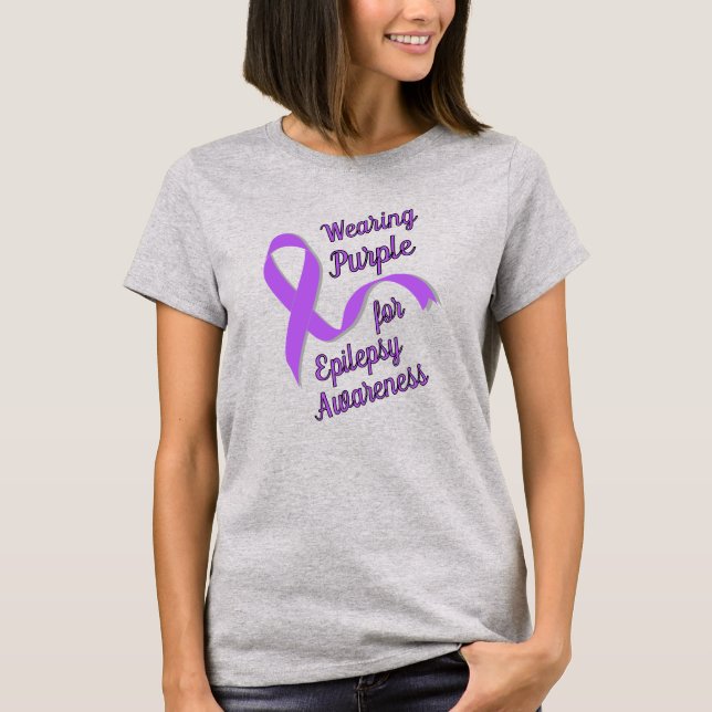 Wearing Purple for Epilepsy Awareness T-Shirt (Front)