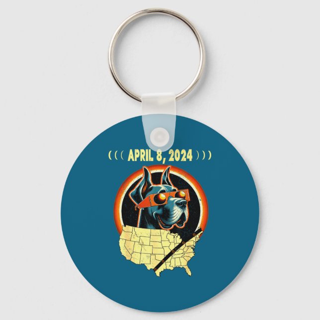 Wearing Shirt Solar Eclipse Dog Solar Eclipse Key Ring (Front)