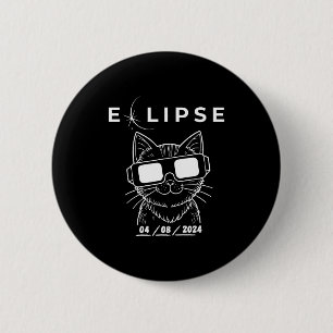 Wearing Solar Eclipse Cat Glasses Cat 6 Cm Round Badge