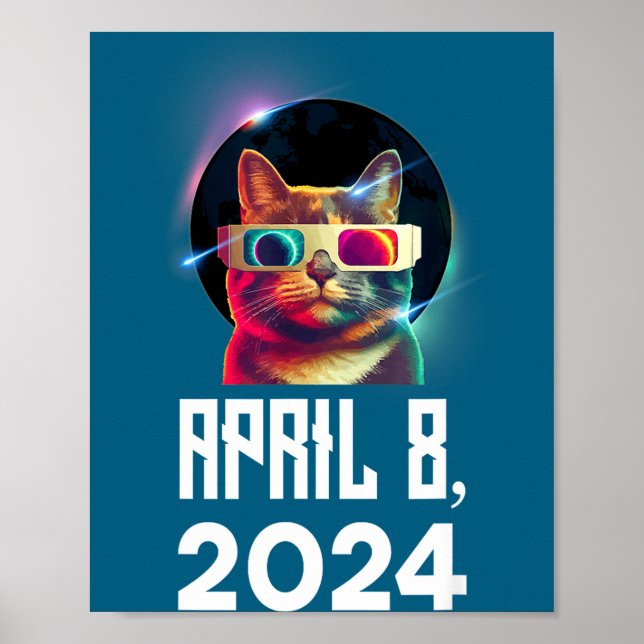 Wearing Solar Eclipse Cat Solar Eclipse Poster (Front)