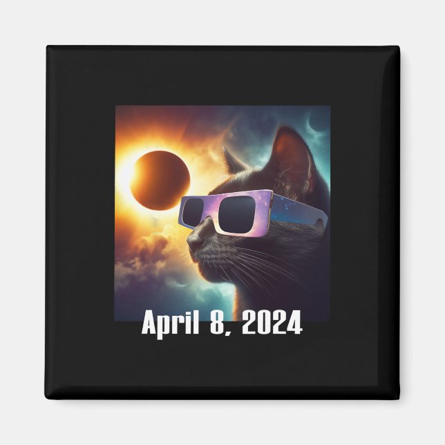 Wearing Solar Glasses Eclipse Colourful Pop Cultur Magnet (Front)