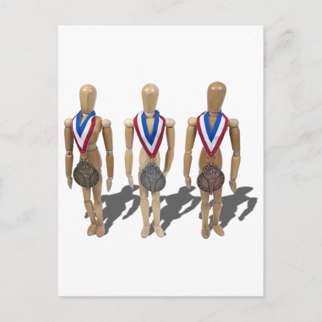 WearingGoldSilverBronzeMedals122410 Postcard (Front)