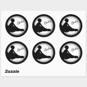 Weary Ballerina Personalised w Name Classic Round Sticker
