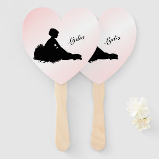 Weary Ballerina Personalised w Name Pink Hand Fan