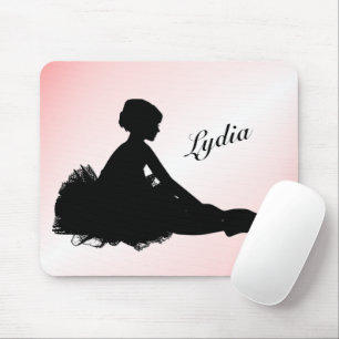 Weary Ballerina Personalised w Name Pink Mouse Pad