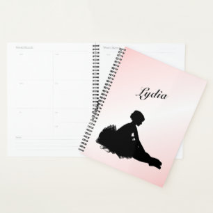 Weary Ballerina Personalised w Name Pink Planner