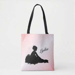 Weary Ballerina Personalised w Name Pink Tote Bag