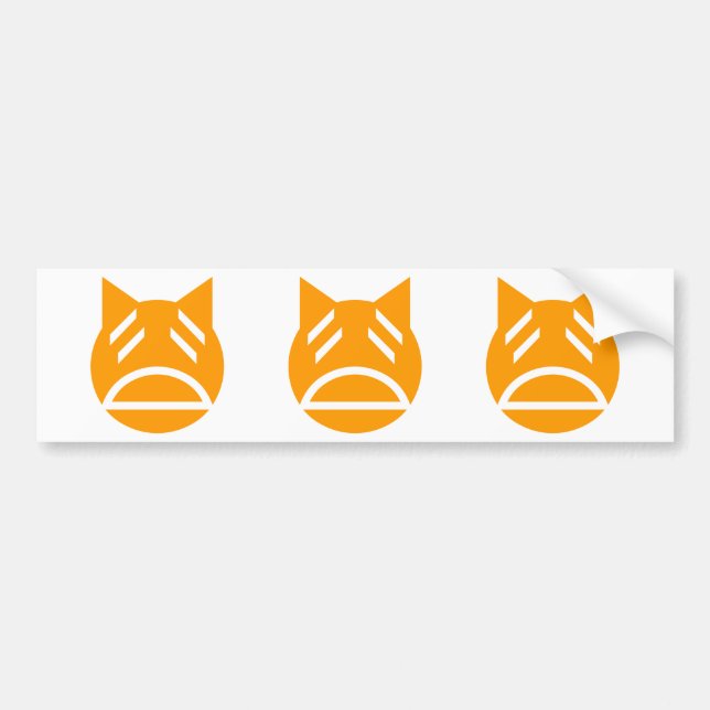Weary Emoji Cat Bumper Sticker (Front)