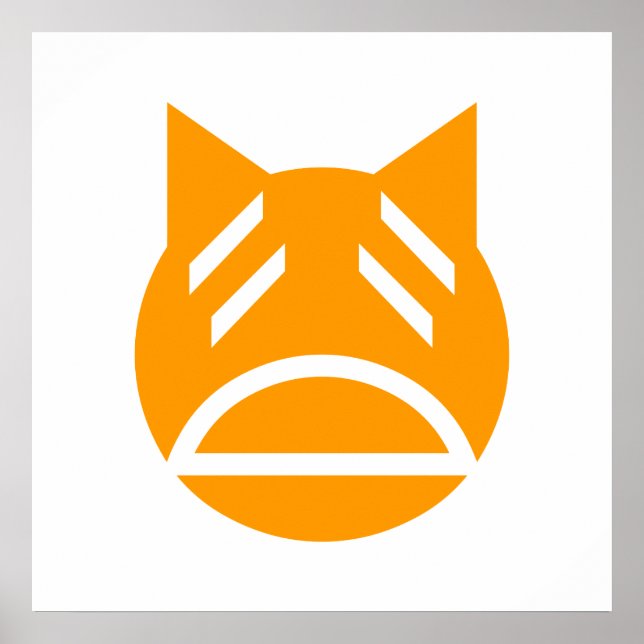 Weary Emoji Cat Poster (Front)