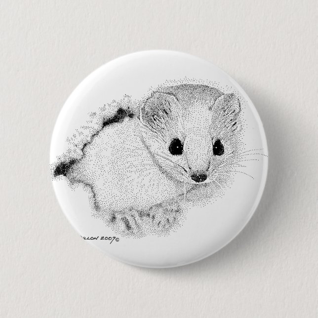 Weasel 6 Cm Round Badge (Front)
