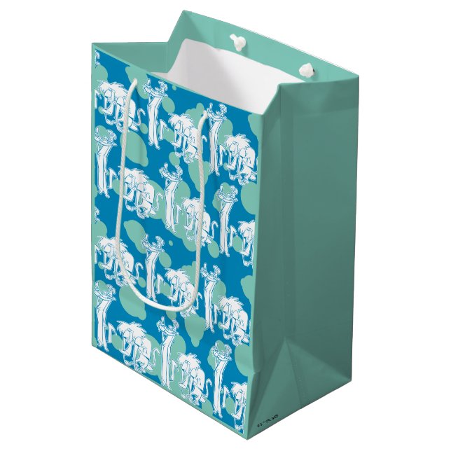 Weasel & Baboon Blue Character Pattern Medium Gift Bag (Front Angled)