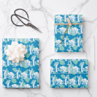 Weasel & Baboon Blue Character Pattern