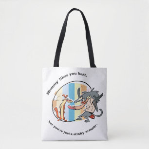 Weasel & Baboon "Mommy Likes You Best" Tote Bag