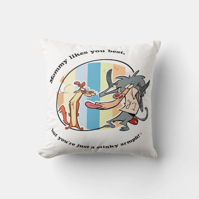 Weasel & Baboon "Mummy Likes You Best" Cushion (Front)