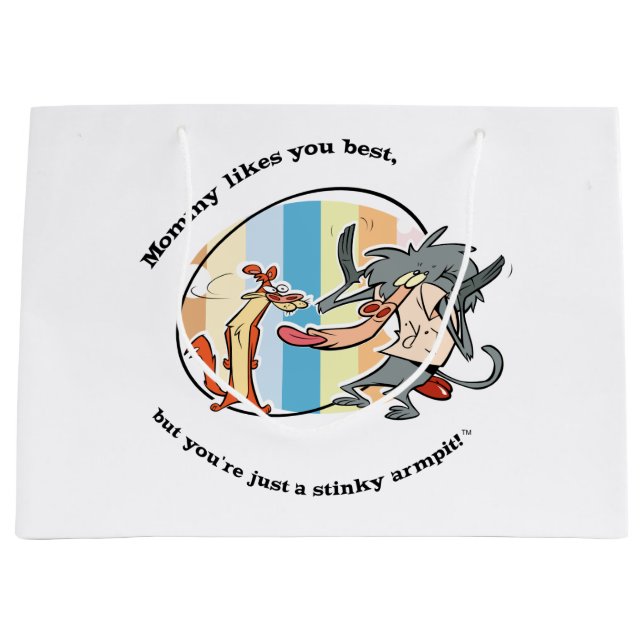 Weasel & Baboon "Mummy Likes You Best" Large Gift Bag (Front)