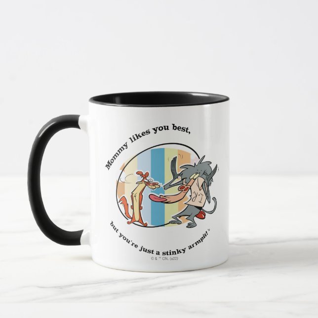 Weasel & Baboon "Mummy Likes You Best" Mug (Left)