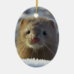 weasel ceramic tree decoration