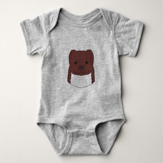 Weasel Face Baby Bodysuit (Front)