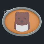 Weasel Face Belt Buckle<br><div class="desc">Funny weasel face. Customisable background colour.</div>