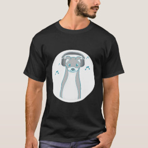 Weasel Forest Animal Music Headphones T-Shirt
