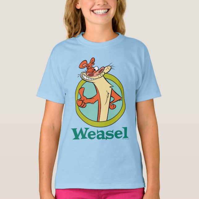 Weasel Thumbs Up Character Graphic T-Shirt (Front)