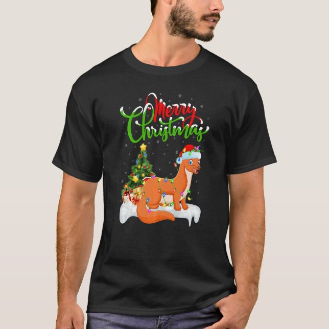 Weasel  Xmas Decorations Santa Weasel Christmas T-Shirt (Front)