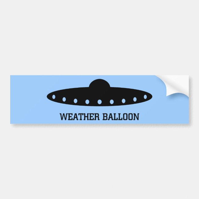 Weather Balloon UFO Bumper Sticker (Front)