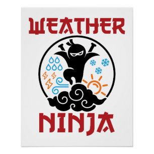 Weather Ninja Meteorologist Meteorology Weatherman Poster