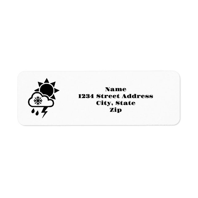 Weather Symbols Return Address Labels (Front)