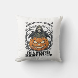 Weather Teacher Halloween Spooky Reaper Pumpkin De Cushion