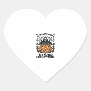 Weather Teacher Halloween Spooky Reaper Pumpkin De Heart Sticker