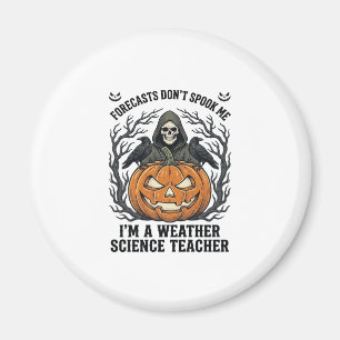Weather Teacher Halloween Spooky Reaper Pumpkin De Magnet