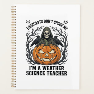 Weather Teacher Halloween Spooky Reaper Pumpkin De Planner