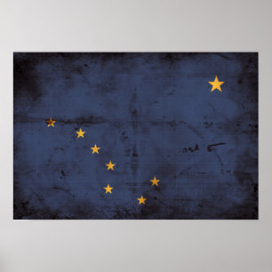 Weathered Alaska Flag Poster