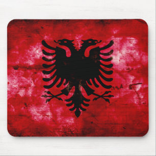 Weathered Albania Flag Mouse Pad