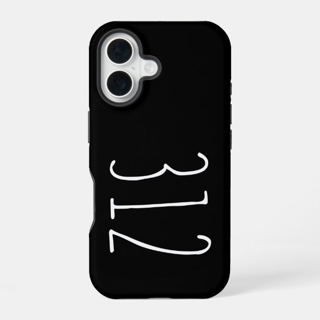 Weathered Area Code 312 (Chicago) iPhone 16 Case (Back)