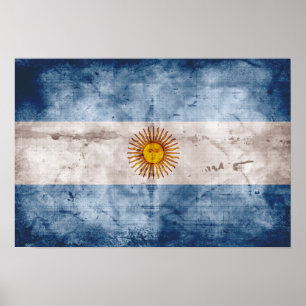 Weathered Argentina Flag Poster