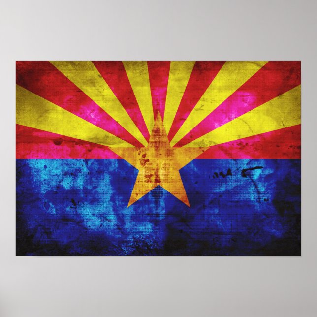 Weathered Arizona Flag Poster (Front)