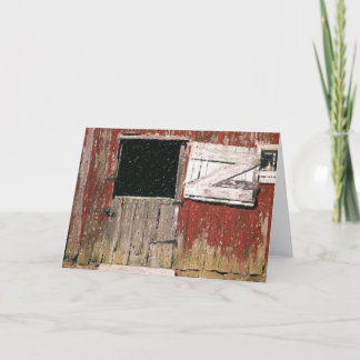 Weathered Barn Door Blank Greeting Card