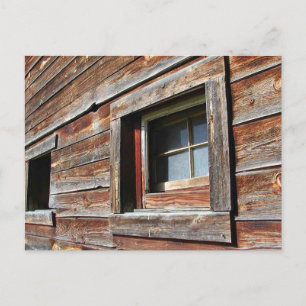Weathered Barn Window Postcard